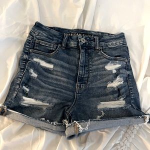 American Eagle, distressed size 6, women’s shorts, high waist, stretchy